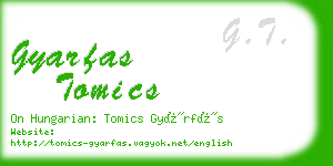gyarfas tomics business card